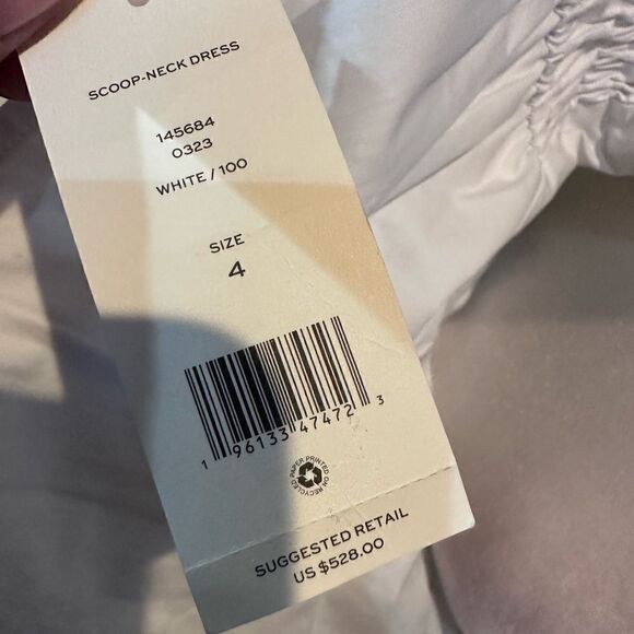 NWT Tory Burch Scoop Neck Dress in White Size 4 - Picture 9 of 10